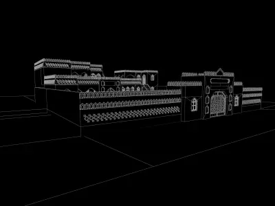 Old indian mud house  Low-poly 3D model