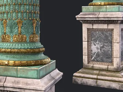 Street Lamp Columna Rostrata Hight Low Poly Low-poly 3D model