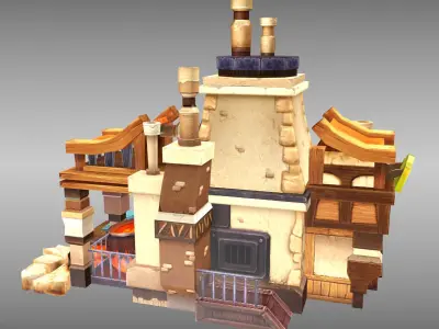 Blacksmith toon Low-poly 3D model