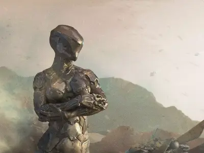 Sci-fi female character figurine for 3D printing 3D print model