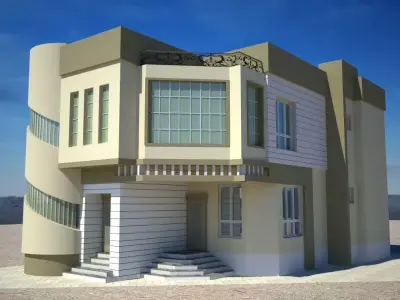 Modern Villa A136  3D Renders  DWG CAD Plan 3D model