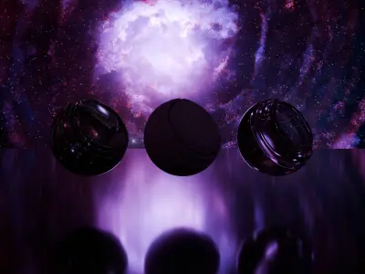 Pack 5 8k Deep Space with Nebulas and Galaxies HDRis Low-poly 3D model