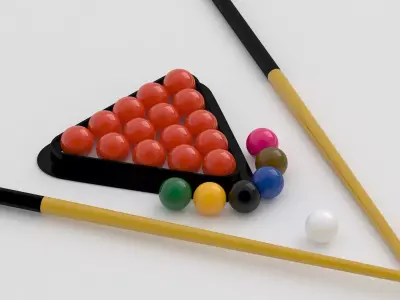Standard Snooker Ball set 3D model