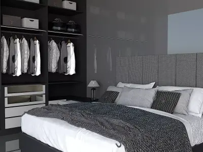Shadow line Elegance Bed Set - Smart Dark  3D model
