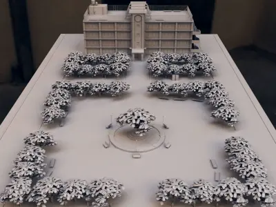 Anime School Building - 3D 3D model