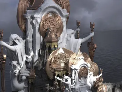 Steampunk Dark Tower Halloween Tall Kit bash 3  3D model