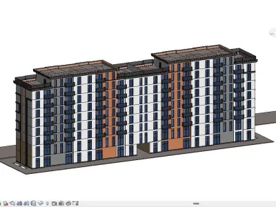 Apartment model with terrace 3D model