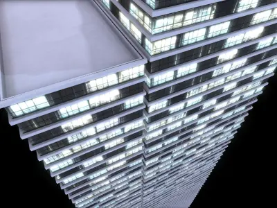 Skyscraper at Night - LowPoly Low-poly 3D model get