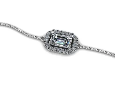 Brecelet emerald cut diamond bracelet 3D print model
