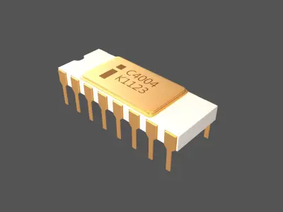 Intel C4004 CPU v1 001 Low-poly 3D model