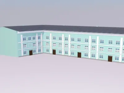 Observatory and Theatre models Low-poly 3D model