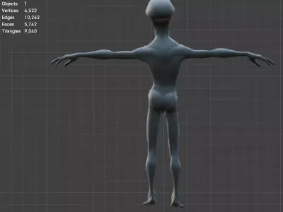 Rigged Alien low poly Low-poly 3D model