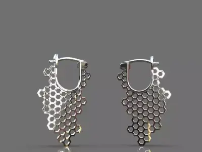 Light honeycomb earrings 3D print model