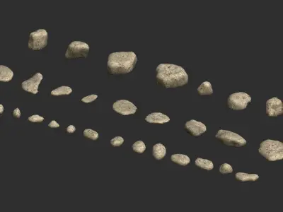 Assorted Rocks - Light Low-poly 3D model