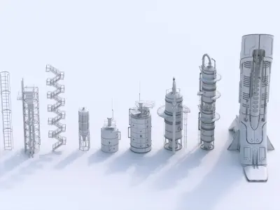Silo City Kitbash 3D model