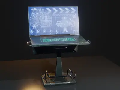 Scifi Console Low-poly 3D model