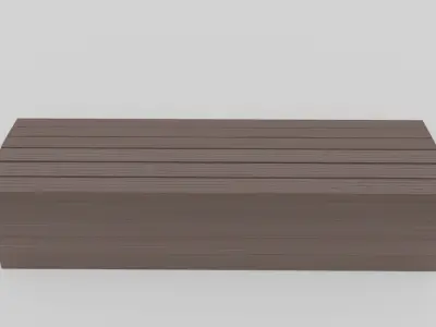 Outdoor Wooden Bench 6 Low-poly 3D model