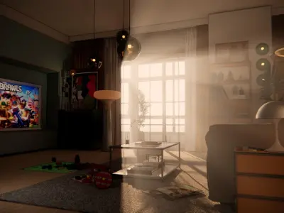 Livingroom 3D model 7