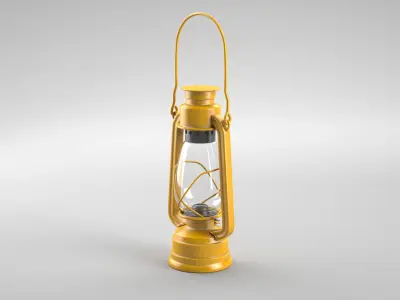 Oillamp with dirty and clean textures Low-poly 3D model