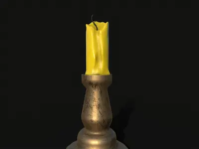 candle 3d model low poly Low-poly 3D model