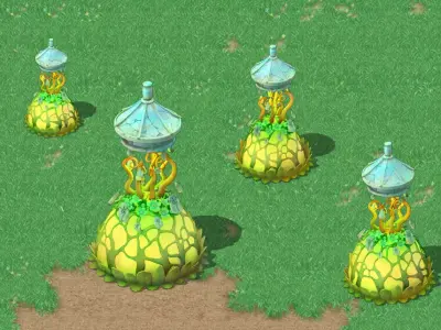 Cartoon Sky City - Emperor released the lights 3D model