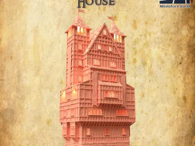 Governor House Tabletop Terrain 28 MM 3D print model