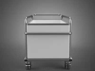 CLOTHES HAMPER BIN LAUNDRY HOSPITAL HOTEL CART TROLLEY BASKET 3D model