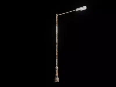 rusted street lamp Low-poly 3D model