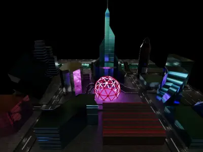 Modern City  Low-poly 3D model