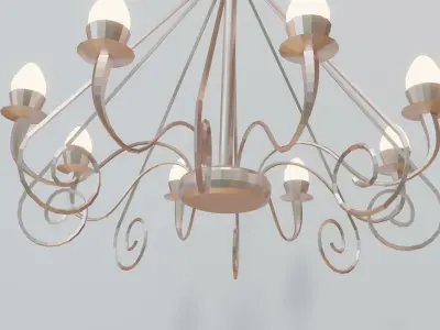 Antique Chandelier Low Poly Low-poly 3D model