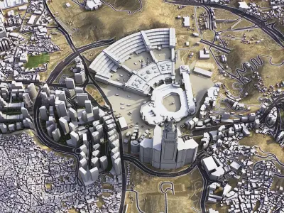 Mecca - 3D City Topography Terrain Low-poly 3D model
