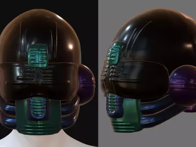 Gas mask helmet 3d model scifi Low-poly  Low-poly 3D model 418