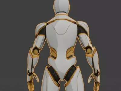 Sci-Fi Cybernetic Android Soldier Futuristic Robot Low-poly 3D model