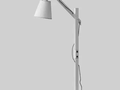 MODERN RUSTIC WOOD ARC FLOOR LAMP 3D model