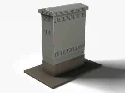 Electric Box Low-poly 3D model 2