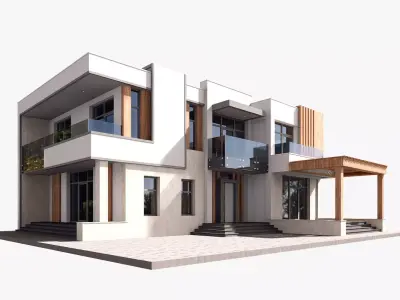 villa Low-poly 3D model