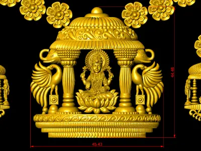 Lakshmi temple necklace 3D print model