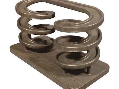 Spectacular Spiral Bridge Low-poly 3D model