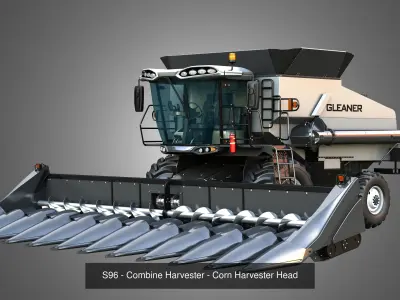 IDEAL - S96 - Combine Harvesters - Corn Harvester Head 2 in 1 3D Model Pack