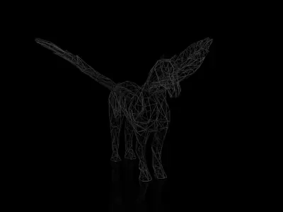 Pegasus Wireframe Low-poly 3D model