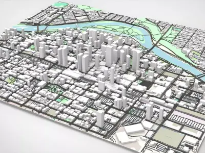 Cityscape Calgary Canada  3D model