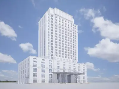 Neo Classic Hotel Building 3D model