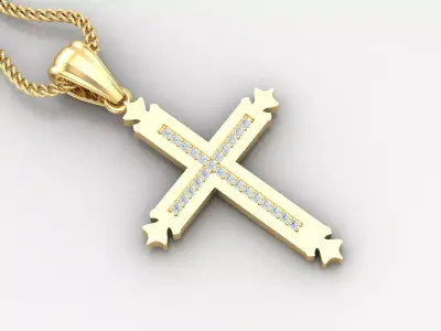 High Cross Pendant Light Gold 18K 4CP013 3D print model
