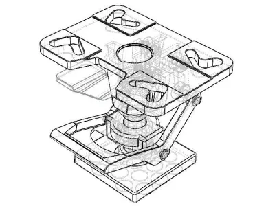 Adjustable Height Floor Lock 3D model