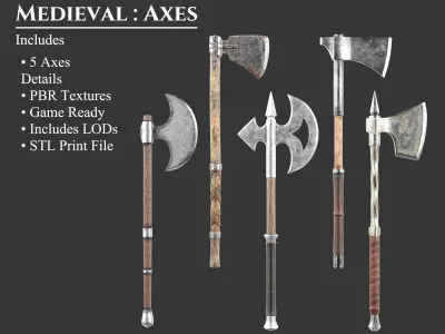 Medieval Collection Weapons Complete 3D Model Pack