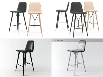 Spine barstool 3D model