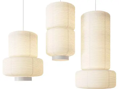 William Rice Paper Lamps 3D model