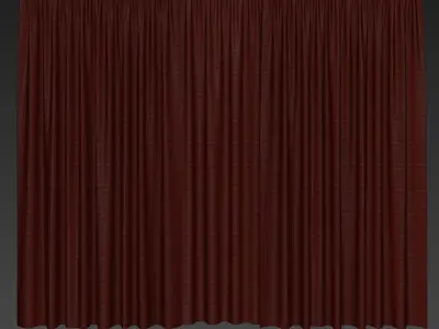 Curtain room with curtains and wooden floor Free 3D model