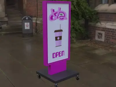 Japanese Shop Floor Sign Low-poly 3D model