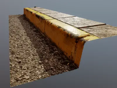 Pavement edge photoscanned 3D model